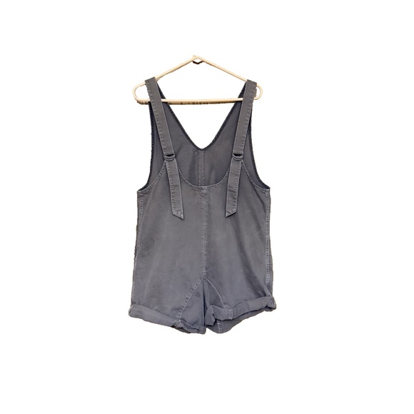 We The Free High Roller Shortall Size M Brown Denim Cotton Overalls Free People - Picture 13 of 14
